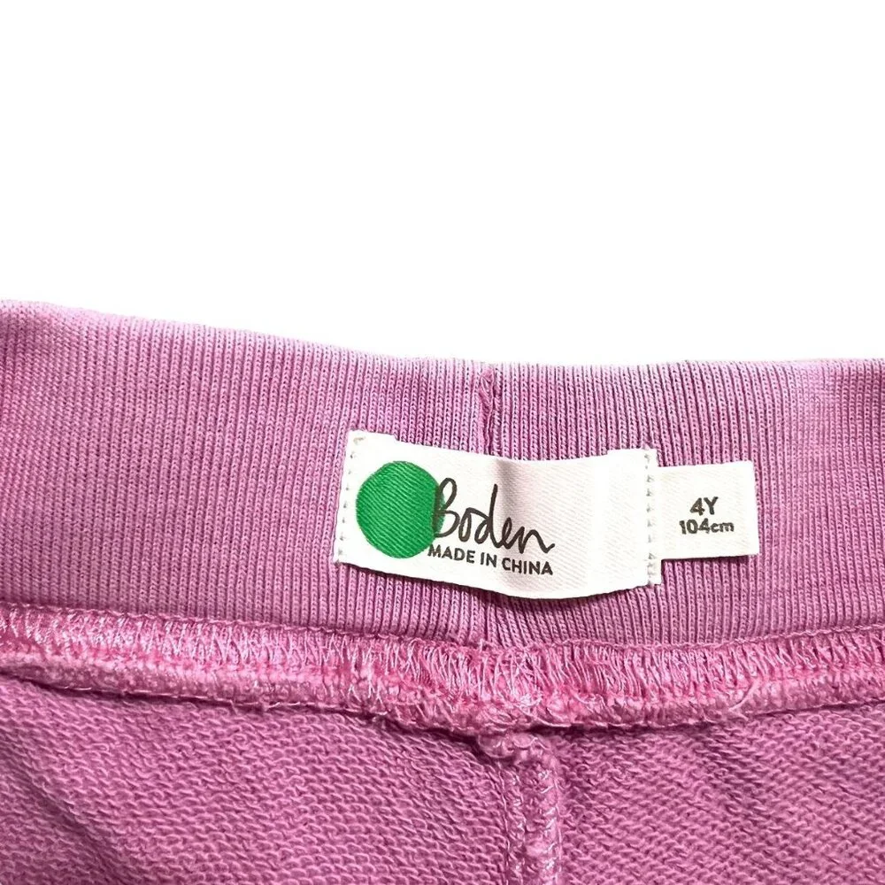 Mini Boden 4Y Lilac French Terry Pull-On Shorts
